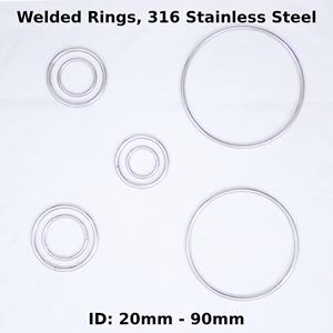 Welded Rings, 316 Stainless Steel, Spot Welded